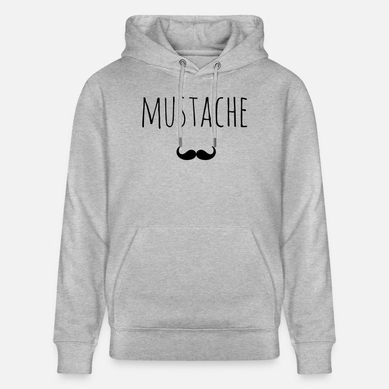 idée cadeau Mustache Barbe - Sweat à capuche bio CRUISER Stanley/Stella Unisexe - gris chiné