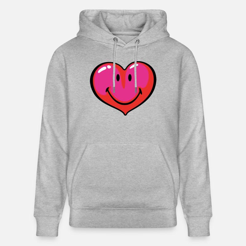 Smiley Heart - Sweat à capuche bio CRUISER Stanley/Stella Unisexe - gris chiné