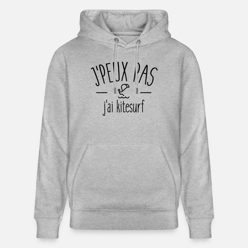 Je peux pas j'ai kitesurf - Sweat à capuche bio CRUISER Stanley/Stella Unisexe - gris chiné