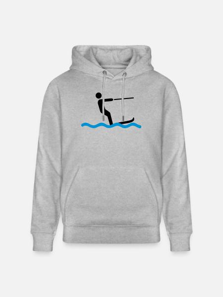 2541614 15707206 Waterskiing - Stanley/Stella CRUISER Unisex Organic Hoodie - heather grey