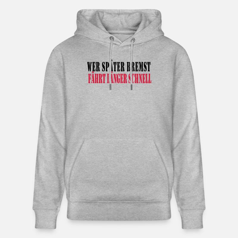 wer_spaeter_bremst_faehr - Sweat à capuche bio CRUISER Stanley/Stella Unisexe - gris chiné