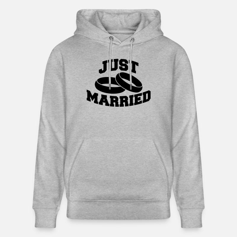 Just Married Rings Logo Design - Sweat à capuche bio CRUISER Stanley/Stella Unisexe - gris chiné