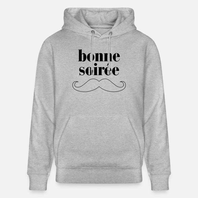 Bonne Soiree - Moustache - Sweat à capuche bio CRUISER Stanley/Stella Unisexe - gris chiné
