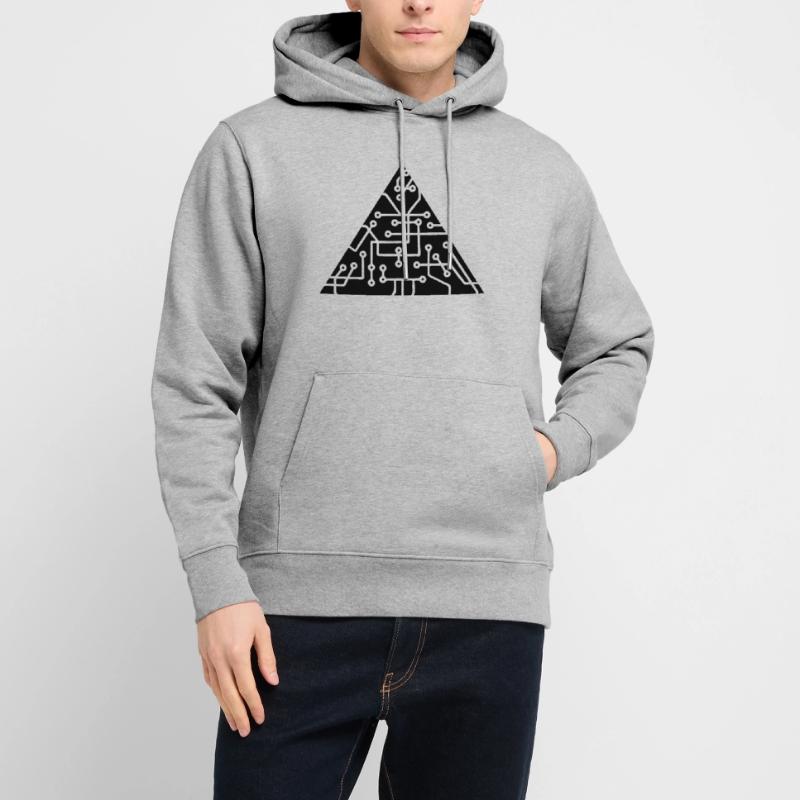 triangular shape microchip technology cool design Stanley/Stella CRUISER Unisex Organic Hoodie