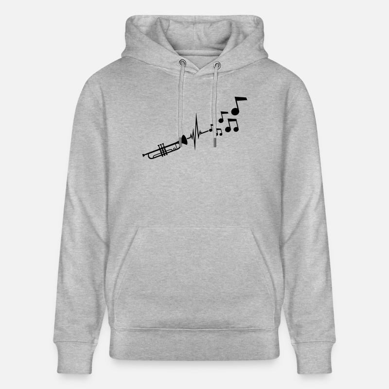 Instrument Trompette Notes - Sweat à capuche bio CRUISER Stanley/Stella Unisexe - gris chiné