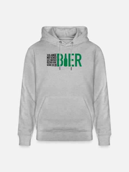 Wasser reichen. Bier - Stanley/Stella Unisex Bio-Hoodie CRUISER  - Grau meliert