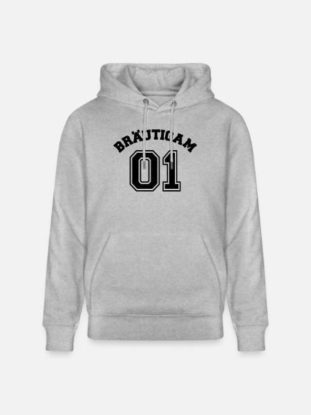 bräutigam 01 - Stanley/Stella Unisex Bio-Hoodie CRUISER - Grau meliert