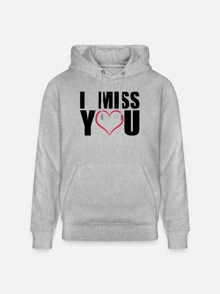 I miss you geschenk - Stanley/Stella Unisex Bio-Hoodie CRUISER - Grau meliert