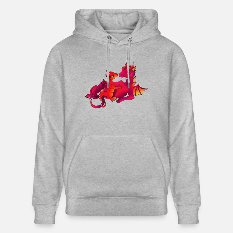 Maman dragon avec bébé rose - Sweat à capuche bio CRUISER Stanley/Stella Unisexe - gris chiné