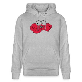 Krabbe - Stanley/Stella Unisex Bio-Hoodie CRUISER  - Grau meliert - Vorne - Alina (178cm) & Michal (187cm)