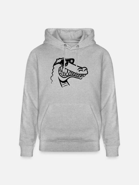 Crocodile fun funny - Stanley/Stella CRUISER Unisex Organic Hoodie - heather grey