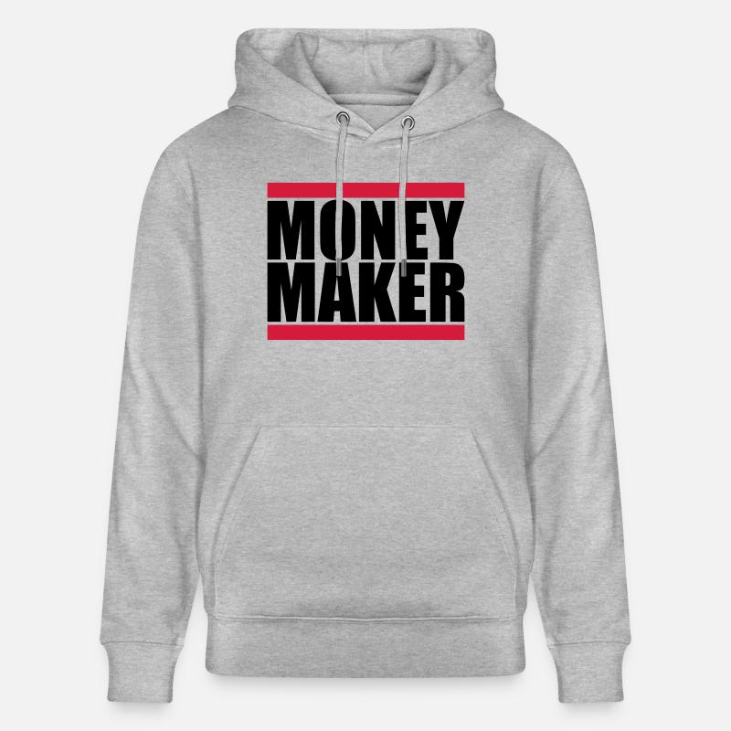 Bar Logo Money Maker - Sweat à capuche bio CRUISER Stanley/Stella Unisexe - gris chiné