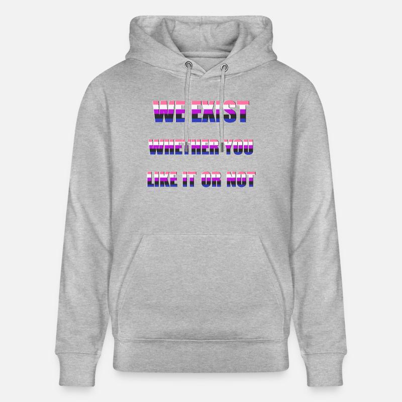 Nous existons - Genderfluid Flag - Sweat à capuche bio CRUISER Stanley/Stella Unisexe - gris chiné