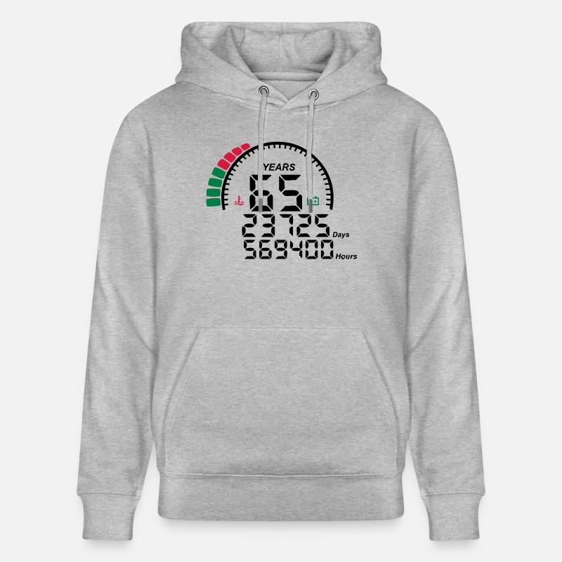 compteur anniversaire years ans 65 - Sweat à capuche bio CRUISER Stanley/Stella Unisexe - gris chiné