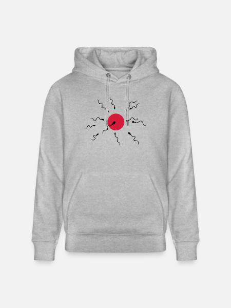 ovum and sperm cells - Stanley/Stella CRUISER Unisex Organic Hoodie - heather grey