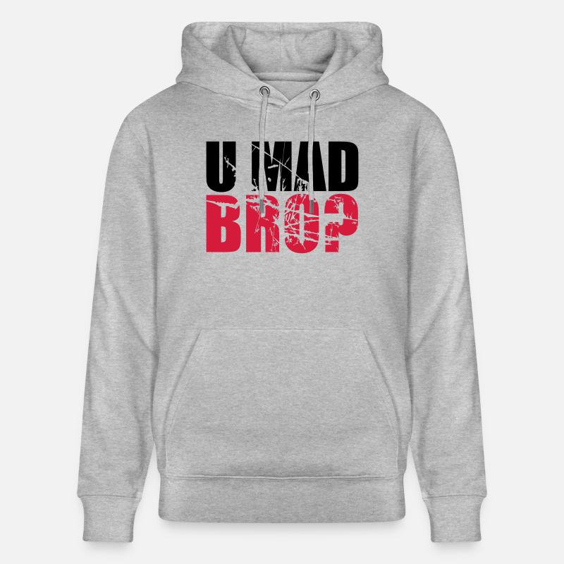 Logo U fou BRO - Sweat à capuche bio CRUISER Stanley/Stella Unisexe - gris chiné