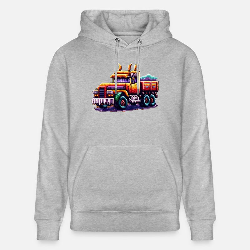 Pixel Camion n° 2 - Sweat à capuche bio CRUISER Stanley/Stella Unisexe - gris chiné