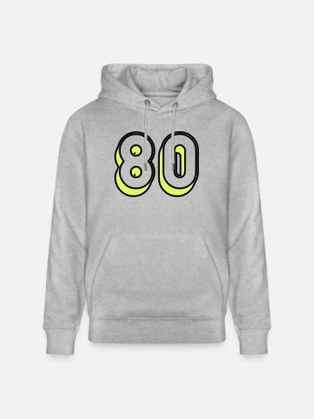 80 YEARS. 80TH ANNIVERSARY. BIRTHDAY 80 YEARS. 80 - Stanley/Stella CRUISER Unisex Organic Hoodie - heather grey