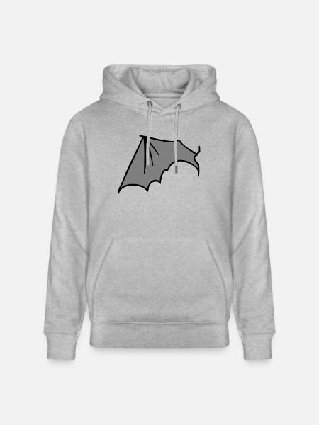 batwing_left_grey - Stanley/Stella CRUISER Unisex Organic Hoodie - heather grey