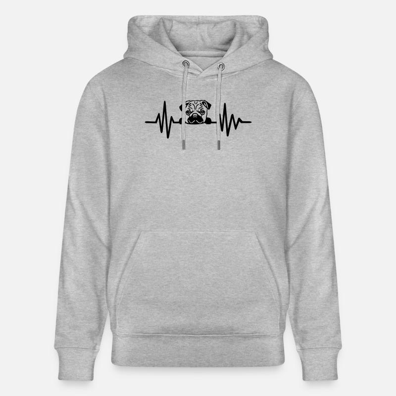 Mops - Stanley/Stella Unisex Bio-Hoodie CRUISER  - Grau meliert