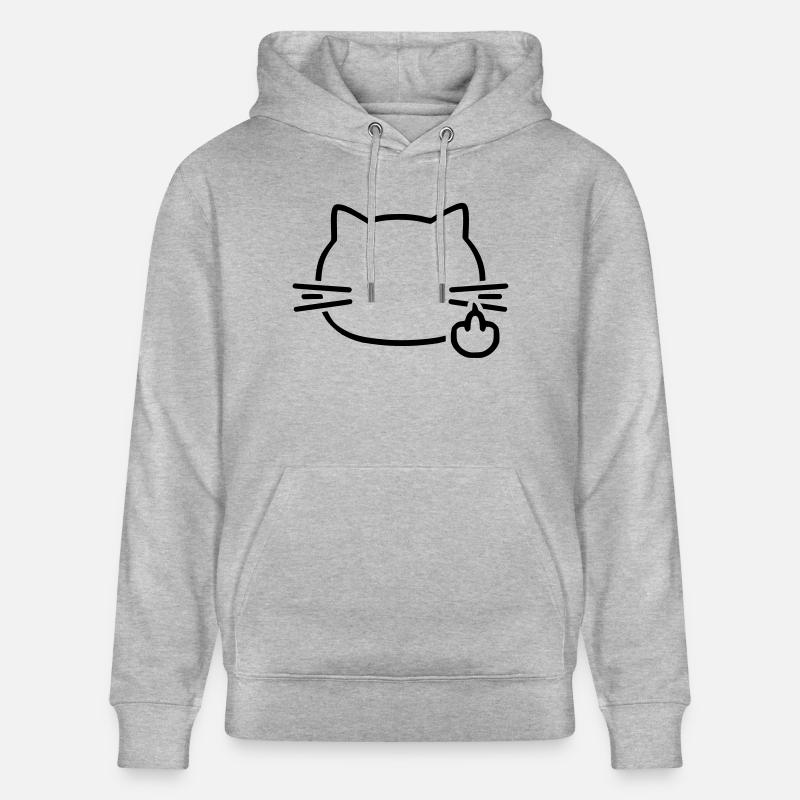 Chat fuck - Sweat à capuche bio CRUISER Stanley/Stella Unisexe - gris chiné