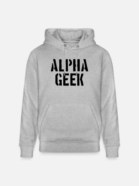 Alpha Geek - Stanley/Stella CRUISER Unisex Organic Hoodie - heather grey