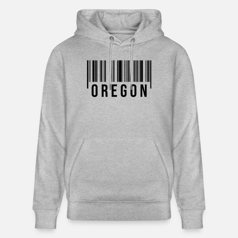 Code-barres de l’Oregon - Sweat à capuche bio CRUISER Stanley/Stella Unisexe - gris chiné