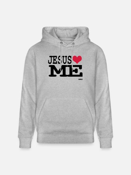 jesus loves me - Stanley/Stella CRUISER Unisex Organic Hoodie - heather grey