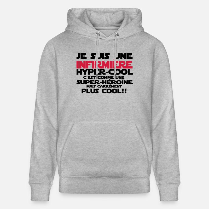 une infirmière hyper-cool - Sweat à capuche bio CRUISER Stanley/Stella Unisexe - gris chiné