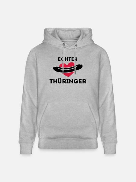 Real Thuringia - Bratwurst love - Stanley/Stella CRUISER Unisex Organic Hoodie - heather grey