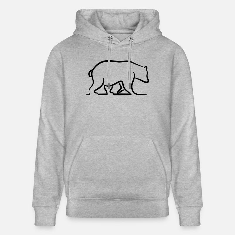 Ours brun - Grizzly - Sweat à capuche bio CRUISER Stanley/Stella Unisexe - gris chiné