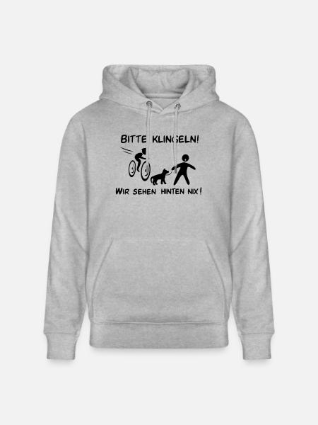 Bitte klingeln! Radfahrer-Hund - Stanley/Stella Unisex Bio-Hoodie CRUISER - Grau meliert