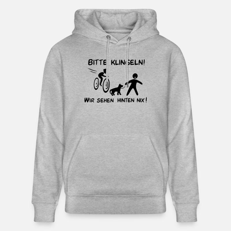 Bitte klingeln! Radfahrer-Hund - Stanley/Stella Unisex Bio-Hoodie CRUISER  - Grau meliert