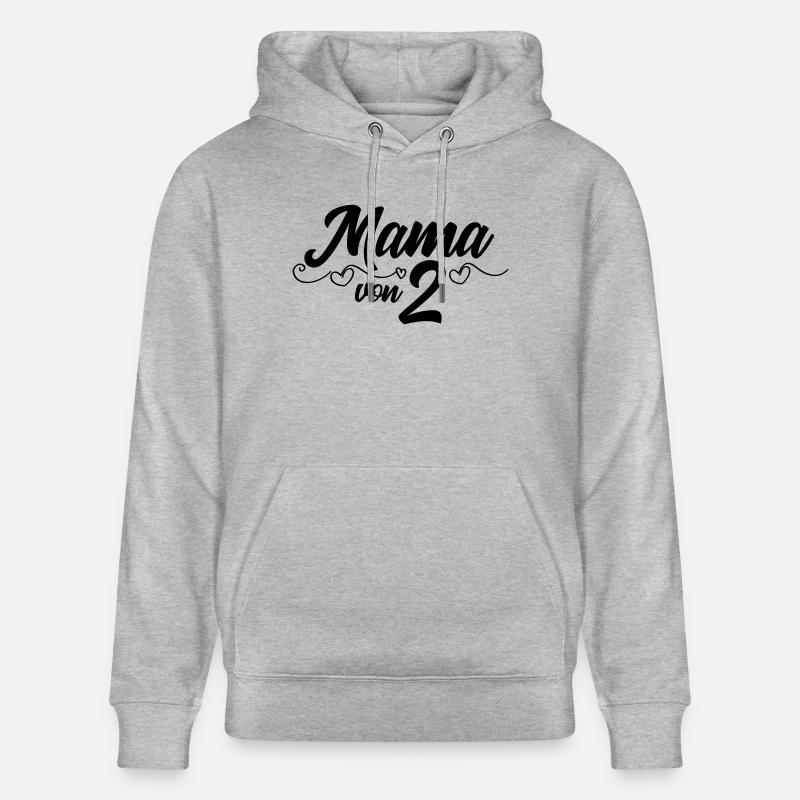 Maman de Deux - Gémeaux - Sweat à capuche bio CRUISER Stanley/Stella Unisexe - gris chiné