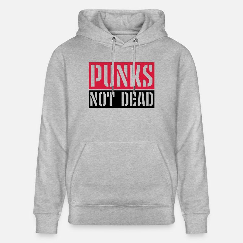 punks pas mort citation - Sweat à capuche bio CRUISER Stanley/Stella Unisexe - gris chiné