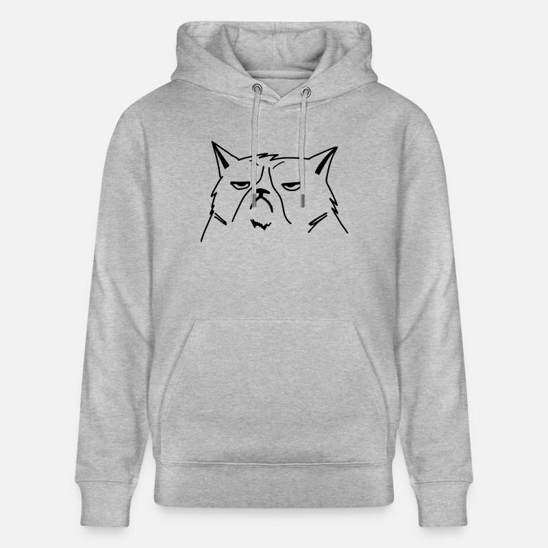 grumpy cat - Stanley/Stella Unisex Bio-Hoodie CRUISER  - Grau meliert
