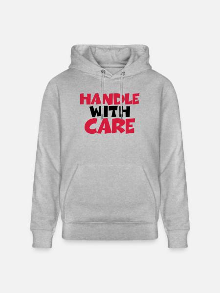 Handle with care - Stanley/Stella CRUISER Unisex Organic Hoodie - heather grey
