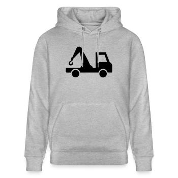 Abschlepper - LKW - Stanley/Stella Unisex Bio-Hoodie CRUISER  - Grau meliert - Vorne - Alina (178cm) & Michal (187cm)