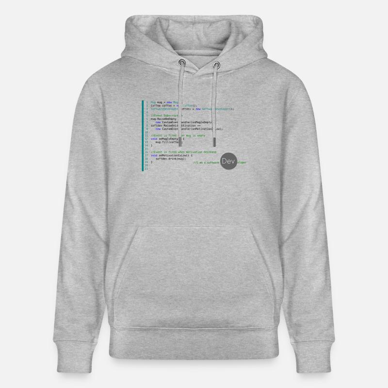 I am a Software Developer - Stanley/Stella CRUISER Unisex Organic Hoodie - heather grey
