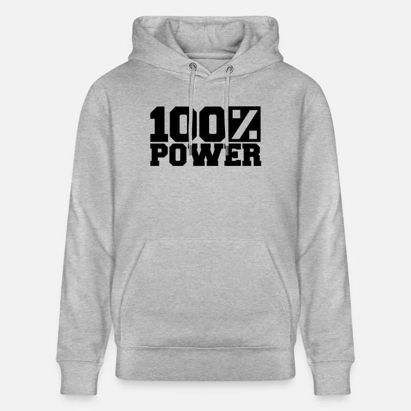 Logo 100 % Power - Stanley/Stella Unisex Bio-Hoodie CRUISER  - Grau meliert