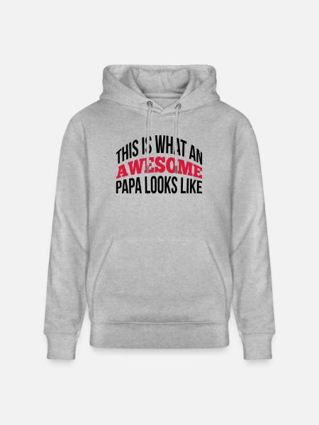 Papa - Stanley/Stella CRUISER Unisex Organic Hoodie - heather grey
