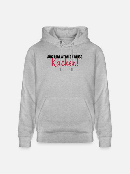 aus dem weg kacken - Stanley/Stella Unisex Bio-Hoodie CRUISER  - Grau meliert
