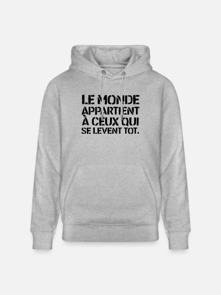 Citation - Le Monde - Sweat à capuche bio CRUISER Stanley/Stella Unisexe - gris chiné