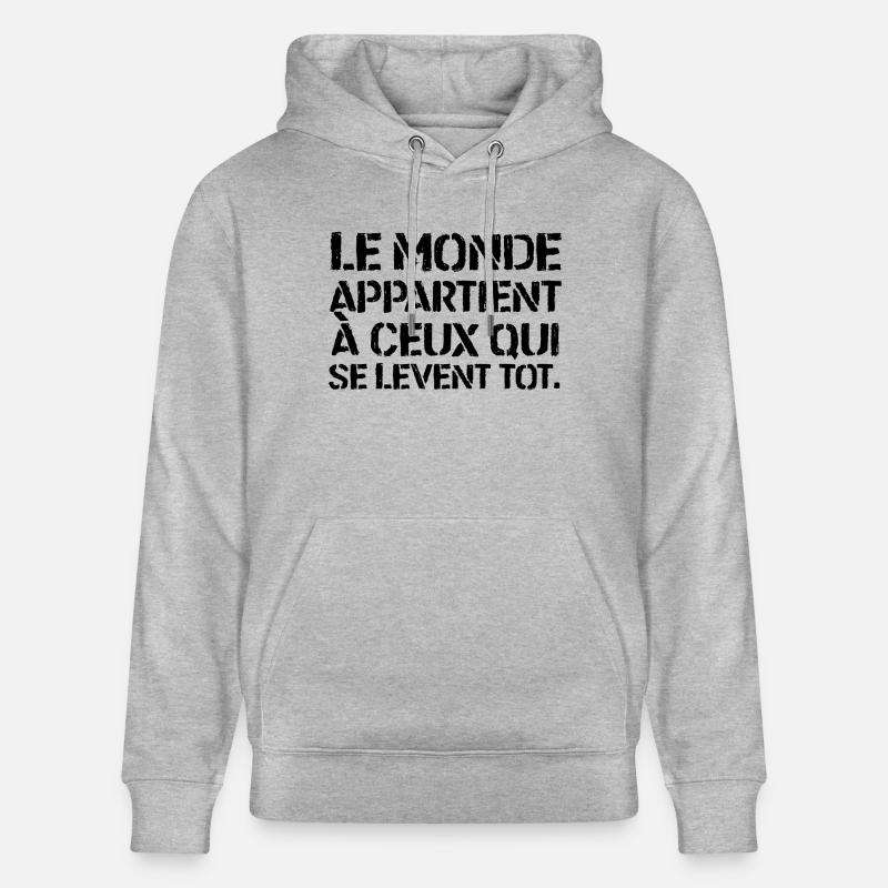 Citation - Le Monde - Sweat à capuche bio CRUISER Stanley/Stella Unisexe - gris chiné