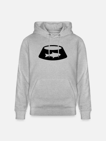 Cats bowl - Stanley/Stella CRUISER Unisex Organic Hoodie - heather grey