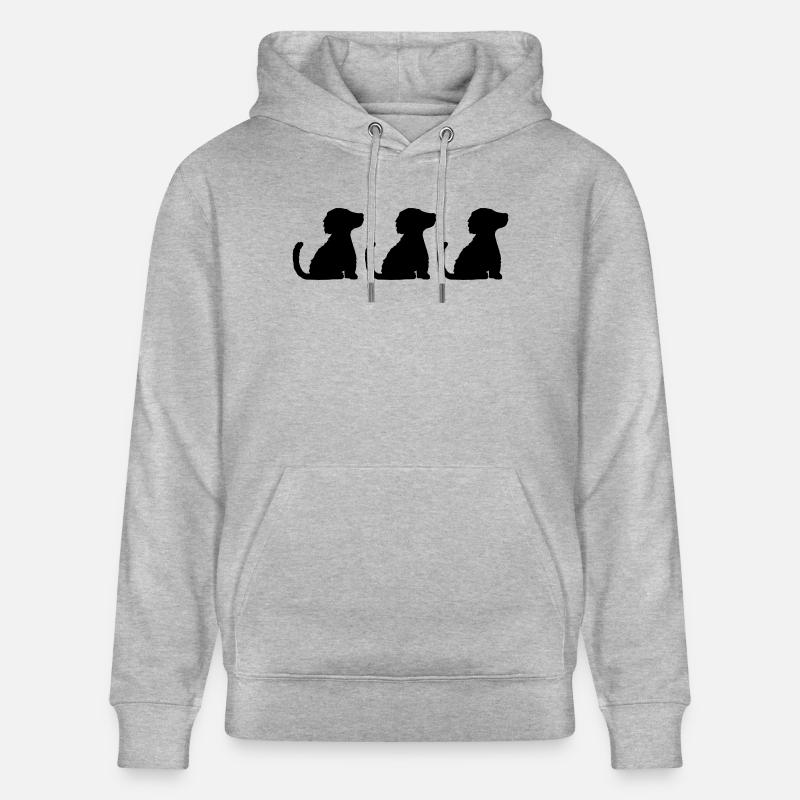 3 chiens assis bien élevés - Sweat à capuche bio CRUISER Stanley/Stella Unisexe - gris chiné