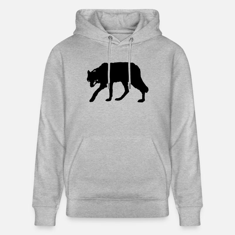 wolf_2 - Stanley/Stella Unisex Bio-Hoodie CRUISER  - Grau meliert