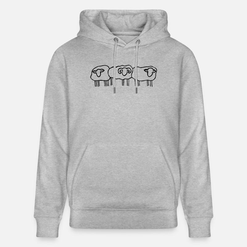 Schafe Schafherde - Stanley/Stella Unisex Bio-Hoodie CRUISER  - Grau meliert
