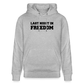 Last night in freedom - Stanley/Stella Unisex Bio-Hoodie CRUISER  - Grau meliert - Vorne - Alina (178cm) & Michal (187cm)
