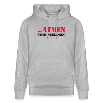 atmen nicht vergessen - Stanley/Stella Unisex Bio-Hoodie CRUISER  - Grau meliert - Vorne - Alina (178cm) & Michal (187cm)